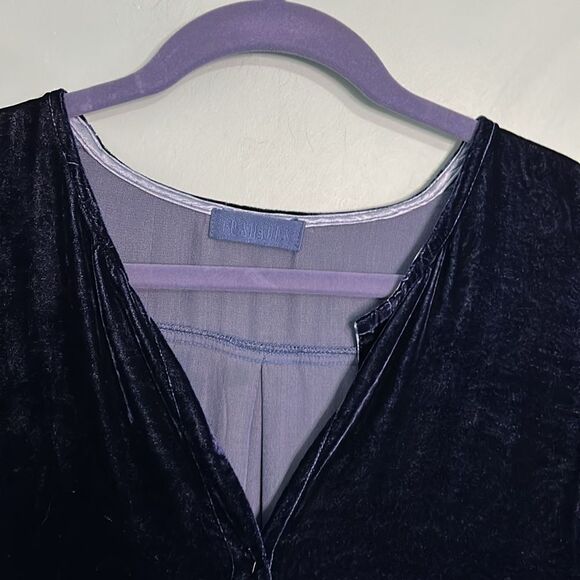 CP Shades Halle Dress Crushed Velvet Navy - Picture 3 of 8